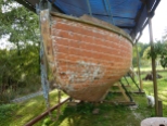 Half the hull stripped