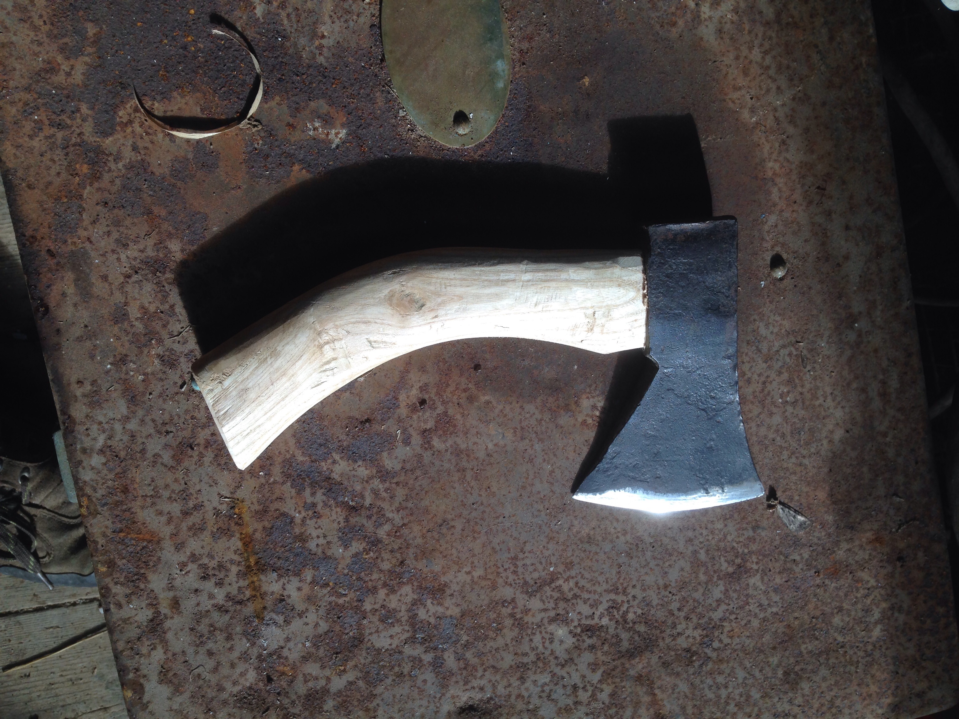 A new handle roughed out ready for finishing.