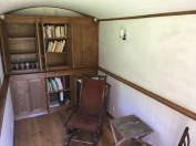 Shepherd's Hut stocked with books
